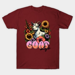 Goat life with flowers T-Shirt